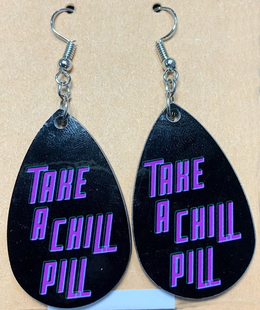 Take A Chill Pill Teardrop Earrings